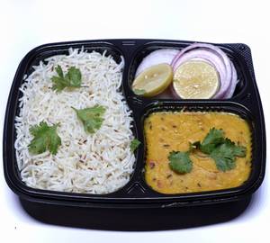 Dal Fry + Jira Rice + Salad
