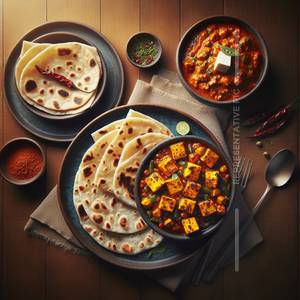 Paneer Masala with 2 Pc Plain Chapati                                            