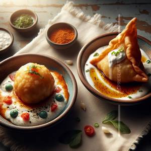 1 Dahi Samosa + 1 Dahi Kachori                             