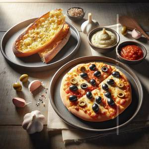 Cheese & Olives Pizza (Small) + 1Pc Garlic Bread                                       