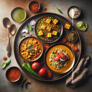 Dal Makhani +Shahi Paneer + 3 Roti                                          