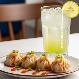Chicken Steam Momo (4 Pcs) with Fresh Lime Soda                                   