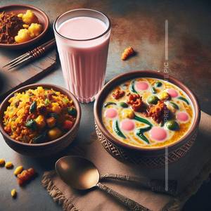 Kadi Chawal (Half )+ Sweet Lassi
                                       