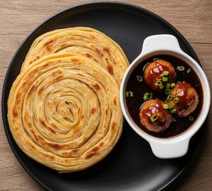 Veg Manchurian With Laccha Paratha