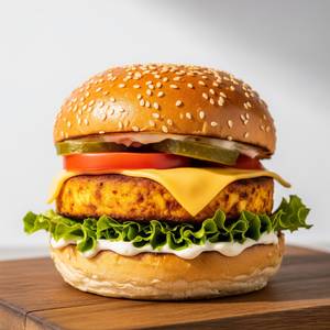 Paneer Crisper Cheese Burger