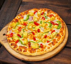 Paneer tikka onion pizza