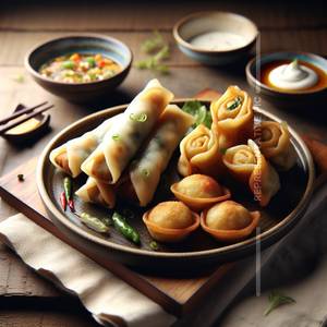 Spring Roll + Fried Momos                                       