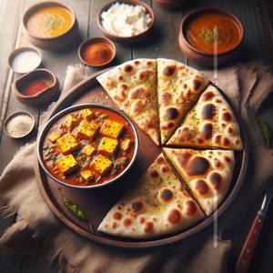 Half Paneer Butter Masala with 2 Butter Naan(350gm)