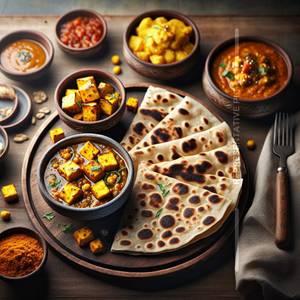1 Mutter Paneer + 1 Aloo Paratha                                                            