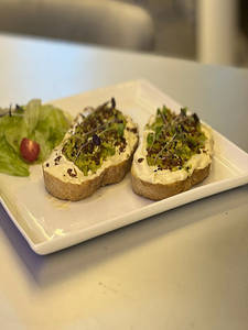 Hummus And Avocado Open Toast
