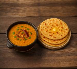Dal Fry With Butter Tawa Roti [ 4 Pcs ]
