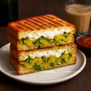 Cheese aloo matar sandwich [sandwich]