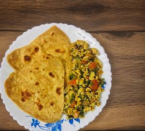 Egg Bhurji With Simple 2 Paratha