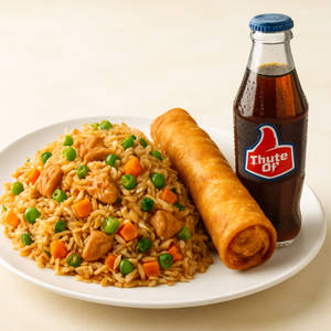Chicken Fried Rice + Chicken Roll + Thumpsup 250Ml