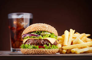 Fries veg burger coke