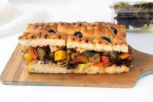 Grilled Mediterranean Veg Focaccia - High Protein