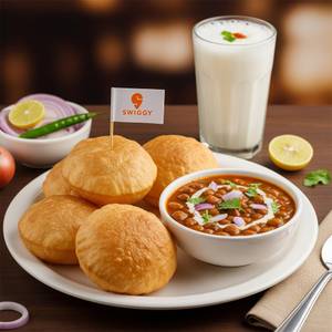 Chole Bhature + Salted Lassi                             
