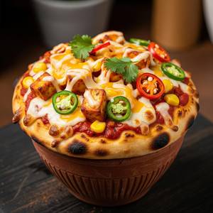 Chilli Corn Paneer Kulhad Pizza