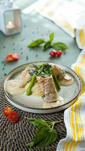 Chicken Roulade With White Wine Mustard Sauce