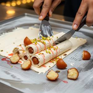 Gulab Jamun Flavour Roll Ice Cream