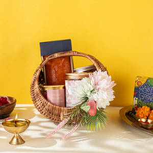 Rakhi Handcrafted Half Moon Wicker Basket (small)