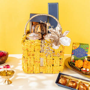 Rakhi Upcycled Woven Yellow Basket