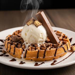 KitKat Waffle with Vanilla Ice Cream