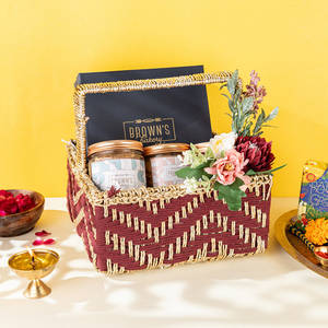 Rakhi Chevron Burgundy Basket