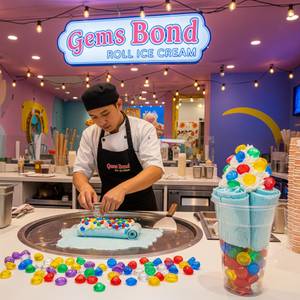 Gems Bond Roll Ice Cream