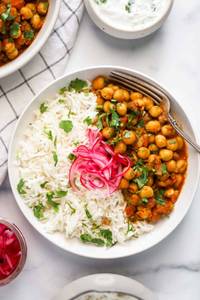 Chole Rice + Salad + Raita
