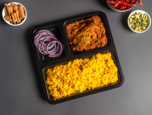 Basanti Pulao And Chicken Kosha Combo