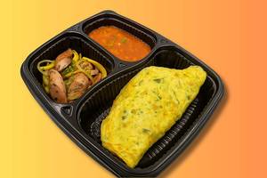 Omelette + Sausage + Baked Beans