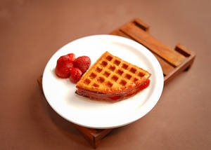 Burst Of Strawberry With Cream Cheese Waffle