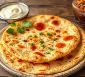 2 ALOO PAYAJ  PARATHA WITH CURD