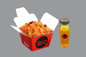 Triple Schezwan Chicken Rice (little Box) + Lemon Grass Iced Tea