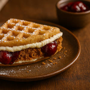 Strawberry Cheesecake Waffle Sandwich