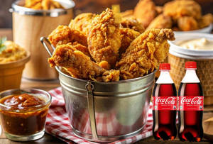 Chicken Leg 4pcs + Crispy Fried Wing 4 Pcs + 2 Coke 250