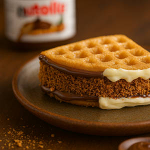 Nutella Cheesecake Waffle Sandwich