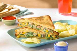 Spinach, Corn, Mushroom & Cheese Sandwich