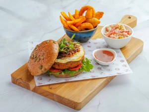 Herbed Lamb Mince Patty Fried Egg Red Onion Jam Burger