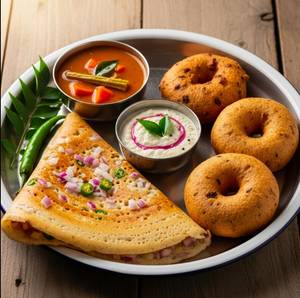 Ghee Dosa + Vada + Coffee