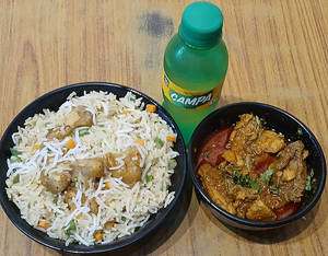 Chicken Fried Rice With Chicken Kasa + Free Cold Drinks Combo