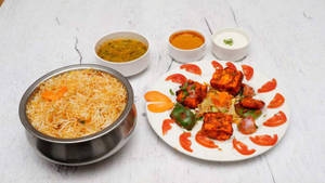 GHEE Ric+ Paneer Tikka 3 Pcs + Daal