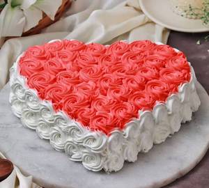 Heart shaped strawberry cake