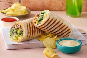 Mushroom, Cheese, Corn & Spinach Wrap
