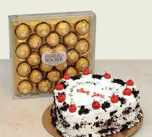 Ferrero rocher bunch with love cake