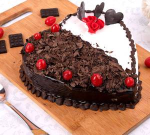 Heart shape black forest cake