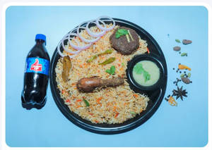 Combo Mutton Kabab ( 1h Ckn Biryani+1 M Kabab+ 250ml Coke)