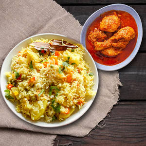 Chicken Kosha and Bengali Pulao