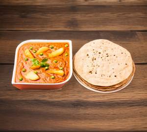 4 Phulka with Aaloo Matar